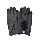 Heritage Leather Driving Gloves - Navyサムネイル0
