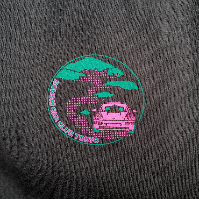 964 BONSAI Tシャツ チャコール（ピンクプリント）イメージ1