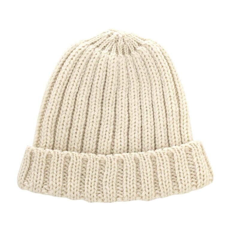 RIBBED BEANIE アイボリーイメージ0