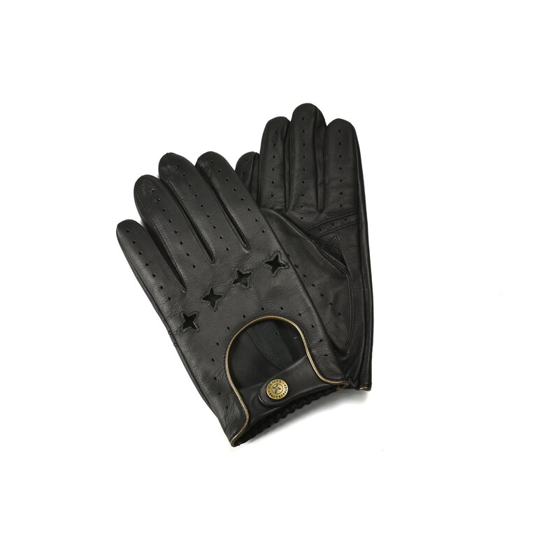 Touchscreen Leather Driving Glove - Blackイメージ0