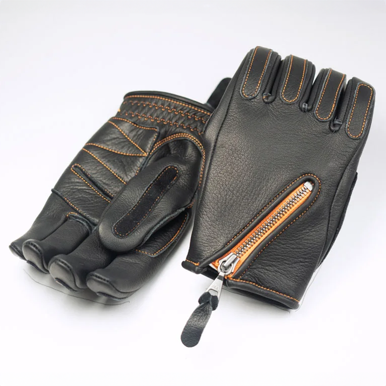 Bike Gloves / ZZR-055 Black/Orangeステッチイメージ0