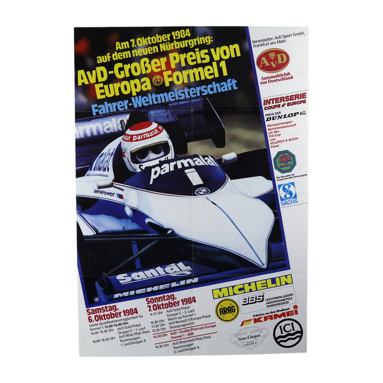 オリジナルポスター /  AvD-Grober Preis von Europa Formel 1 1984イメージ0