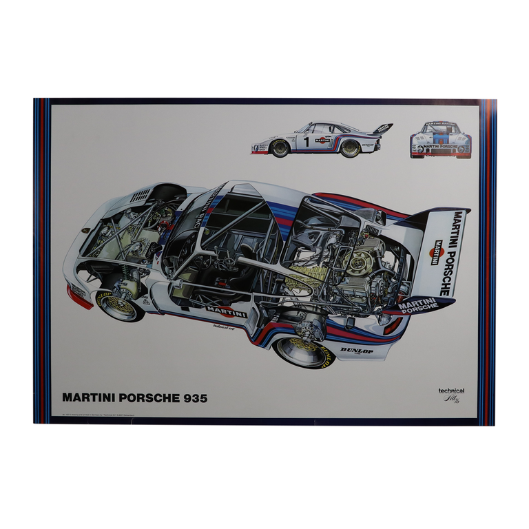 オリジナルポスター / Porsche Martini 935 Worldchampion 1976 Cutaway Technical Art Posterイメージ0