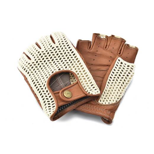 Driving Gloves / KNR-071 Ivory/Caramel