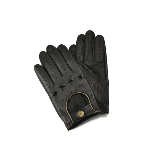 Touchscreen Leather Driving Glove - Black