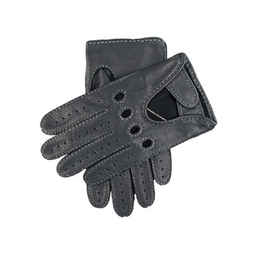 Deerskin Leather Driving Gloves - Navy