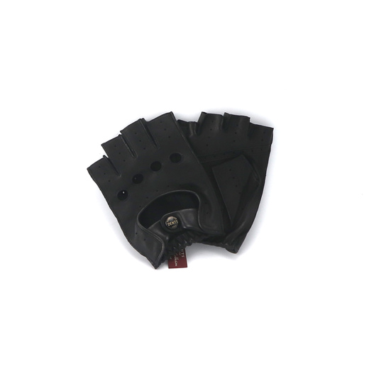 Fingerless Leather Driving Gloves - Black