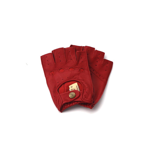 Half Driving Gloves - Red