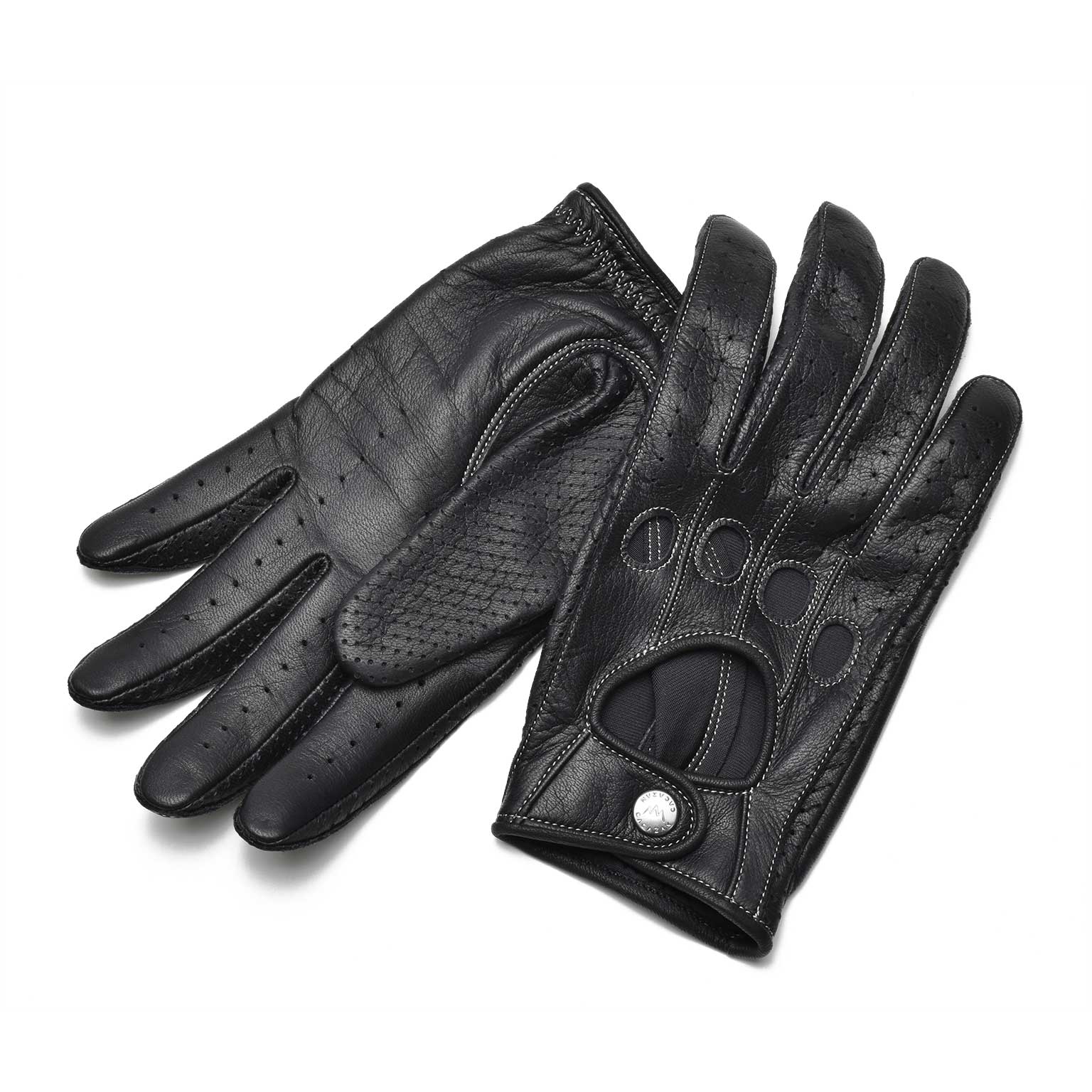CACAZAN（カカザン）Driving Gloves / DDR-060 Black(Silverステッチ 