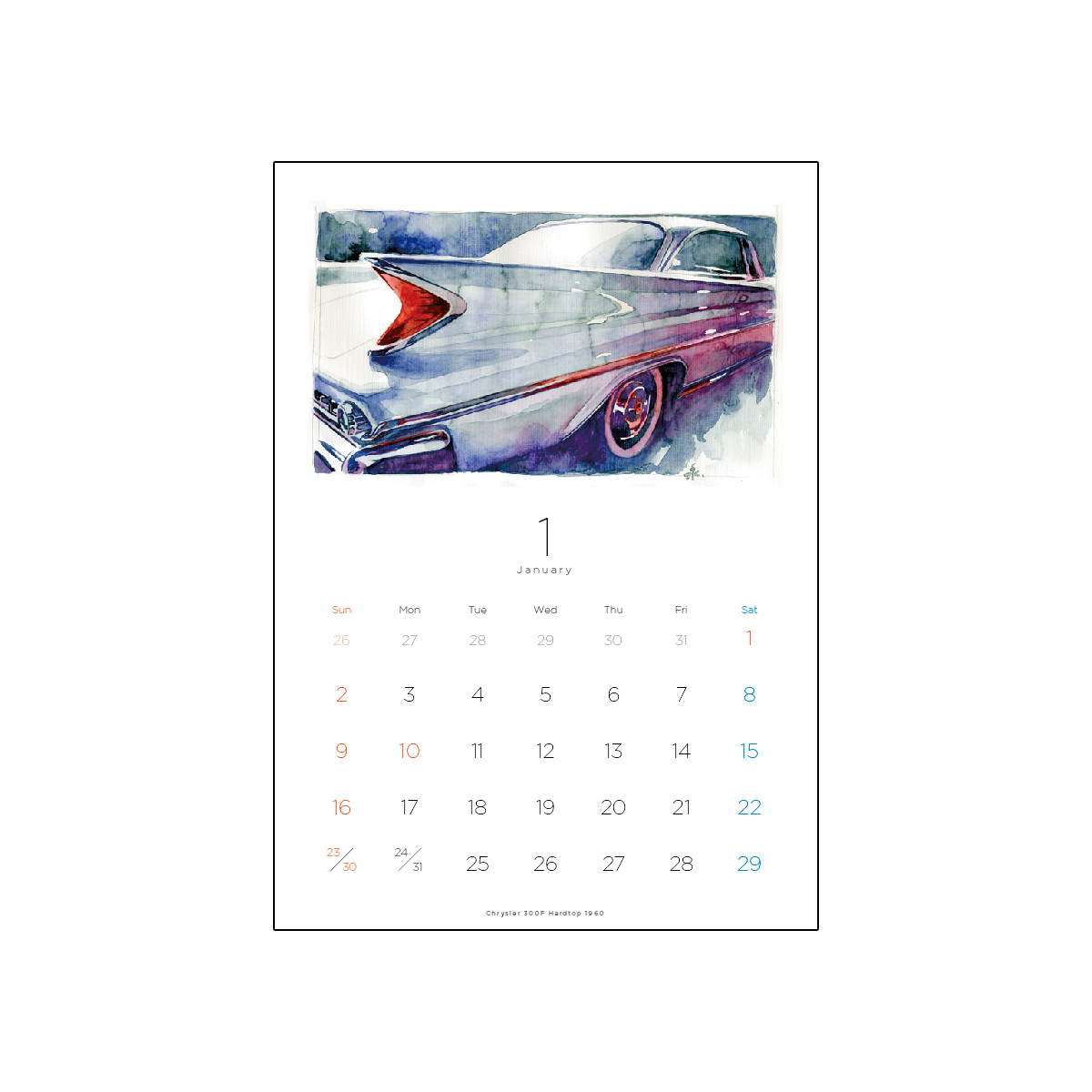 Car Graphic カーグラフィック Joji Nagashima イラストカレンダー 22 Le Garage