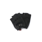 Fingerless Leather Driving Gloves - Blackサムネイル0