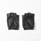 Fingerless Leather Driving Gloves - Blackサムネイル1