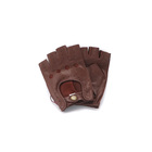 Half Driving Gloves - Brownサムネイル0